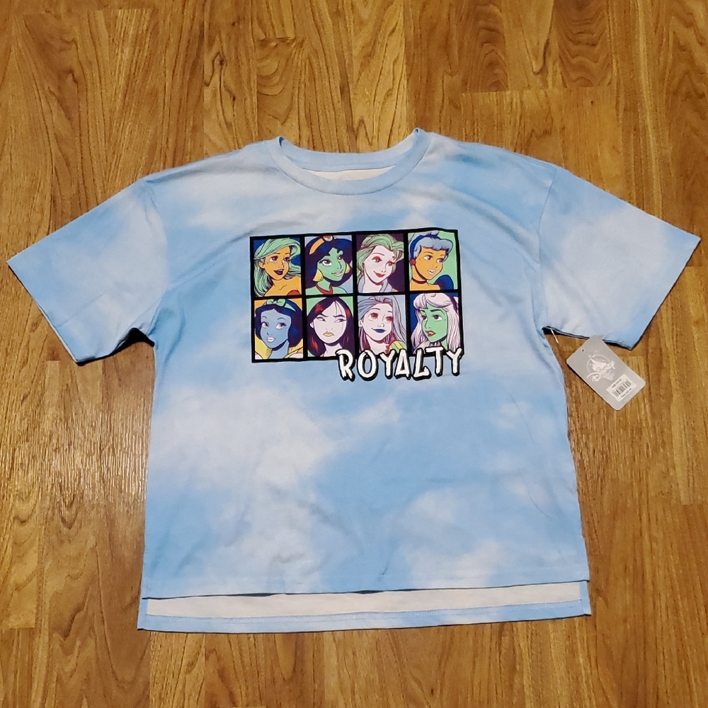 Disney Store Princess Royalty NWT Blue Short Sleeve Graphic Tee Womens Size S